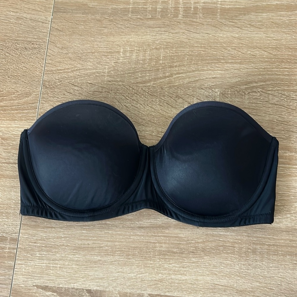 Le mystère strapless black bra
